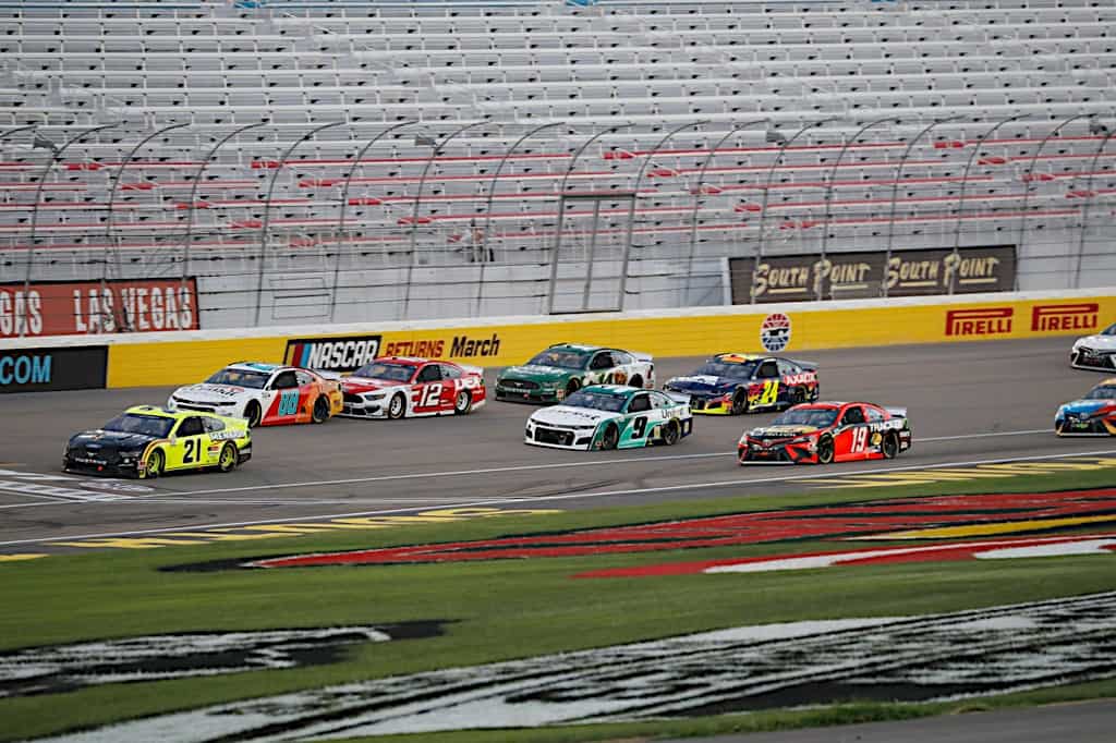 Matt DiBenedetto led eight laps in Sunday's South Point 400, but finished second again at Las Vegas Motor Speedway. Photo courtesy of Harold Hinson Photography.