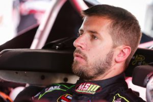 Doug coby gets ready for a nascar whelen modified tour race.