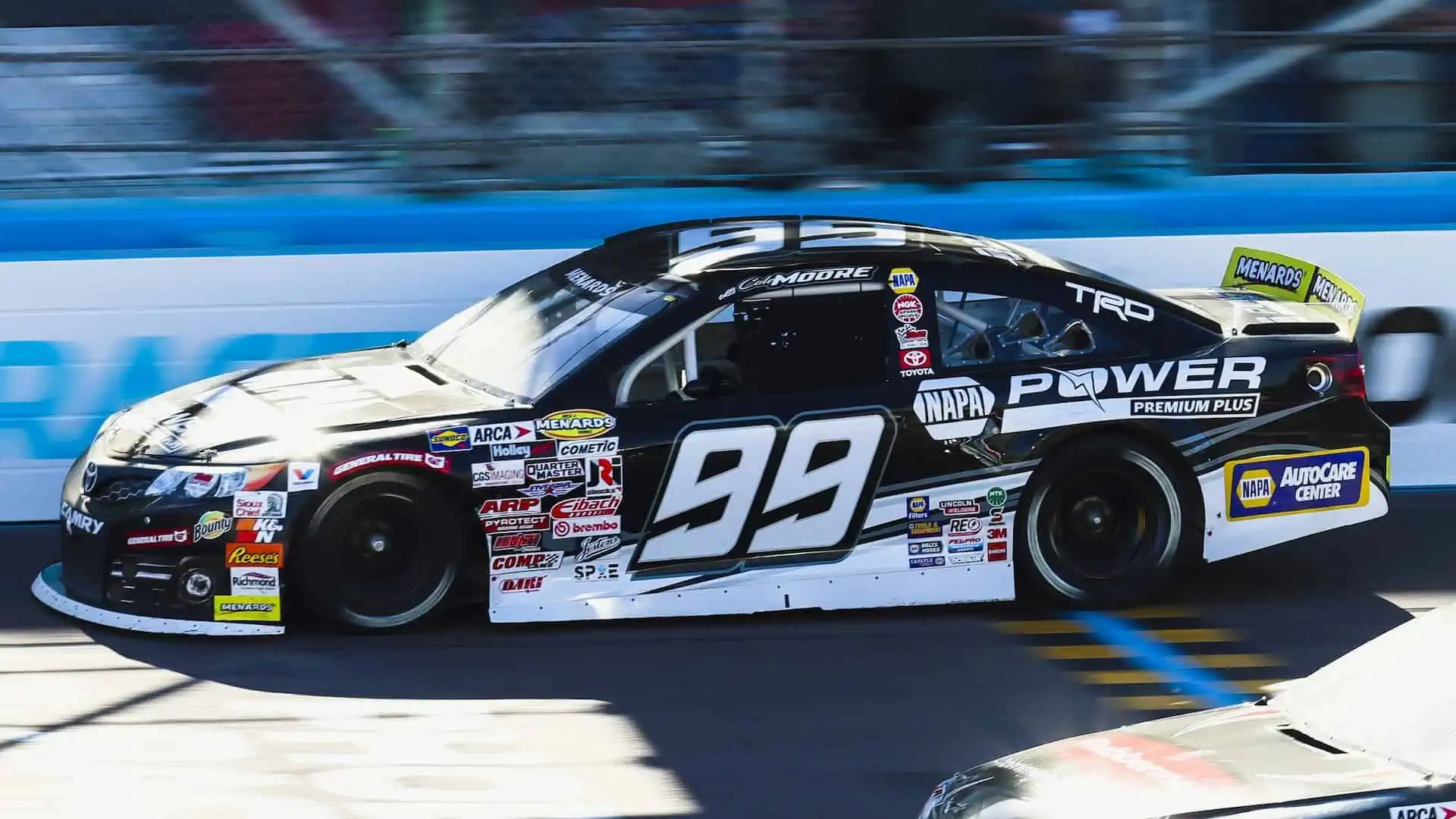 Cole Moore races to a 10th place finish at Phoenix Raceway in the 2021 Arizona Lottery 100. He wins the Bounty Rookie of the Year in the ARCA Menards Series West. Photo by Rachel Schuoler / Kickin' the Tires