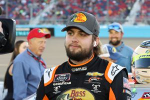 Noah gragson during pre-race ceremonies for the 2021 nascar xfinity championship race at phoenix raceway. Photo by rachel schuoler / kickin' the tires