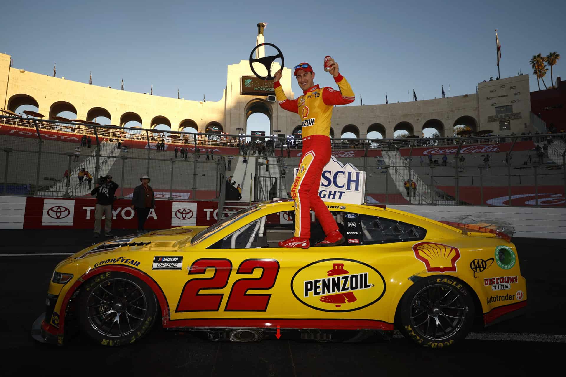Joey Logano holds off Kyle Busch to win memorable Busch Light Clash in