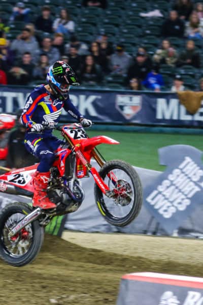 Chase Sexton finishes third at Anaheim 2 in 2022. Photo by Rachel Schuoler with Kickin' the Tires.