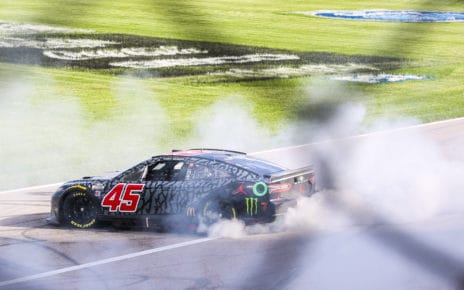 Kurt Busch wins at Kansas Speedway in the 2022 Advent Health 400 for 23XI Racing in the NASCAR Cup Series. Photo by Rachel Schuoler.