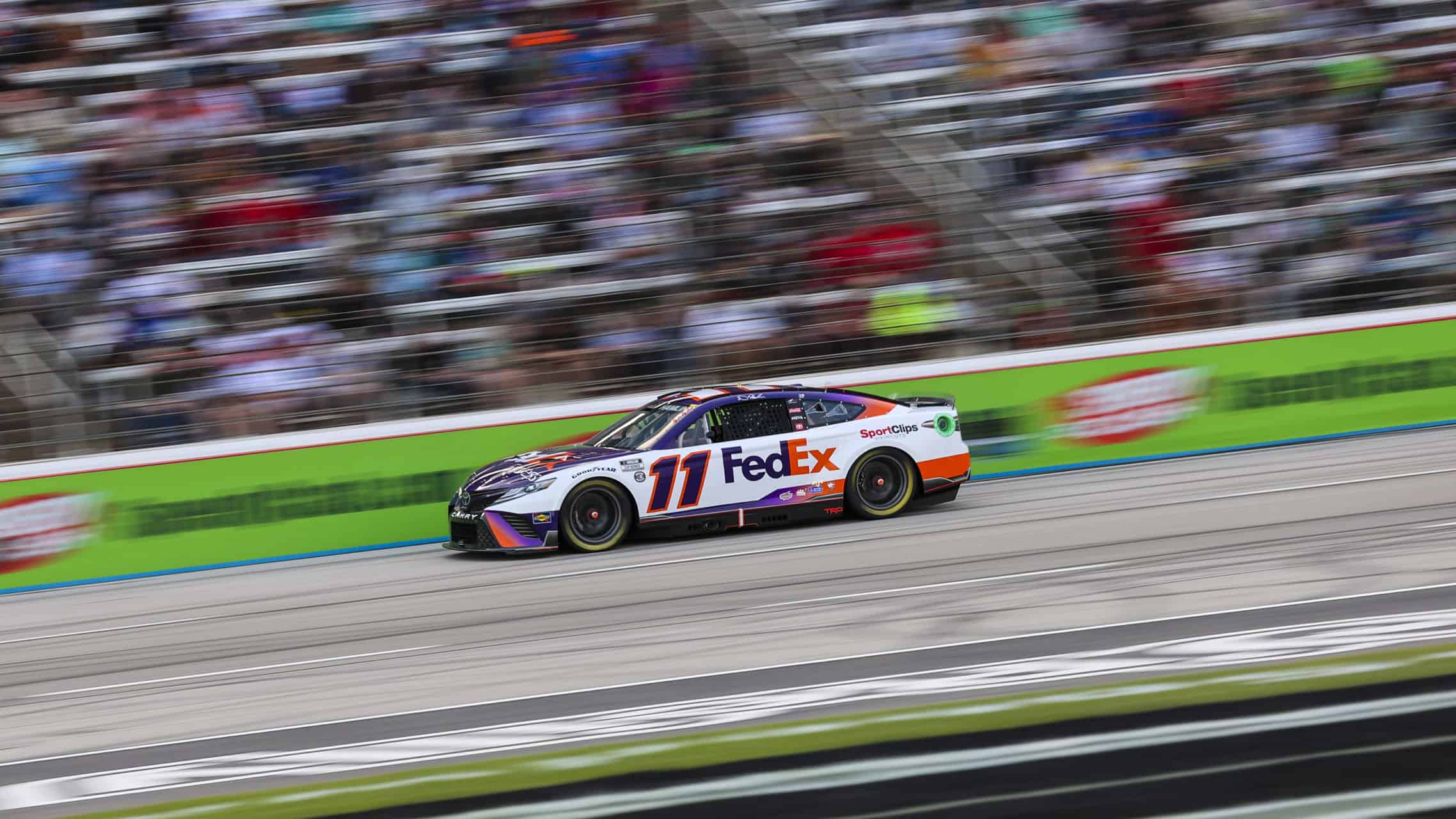 Denny Hamlin finished second in the NASCAR All-Star Race at Texas Motor Speedway for Joe Gibbs Racing. Photo by Rachel Schuoler.