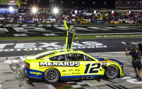Ryan Blaney wins the 2022 NASCAR All-Star Race at Texas Motor Speedway. Photo by Rachel Schuoler.