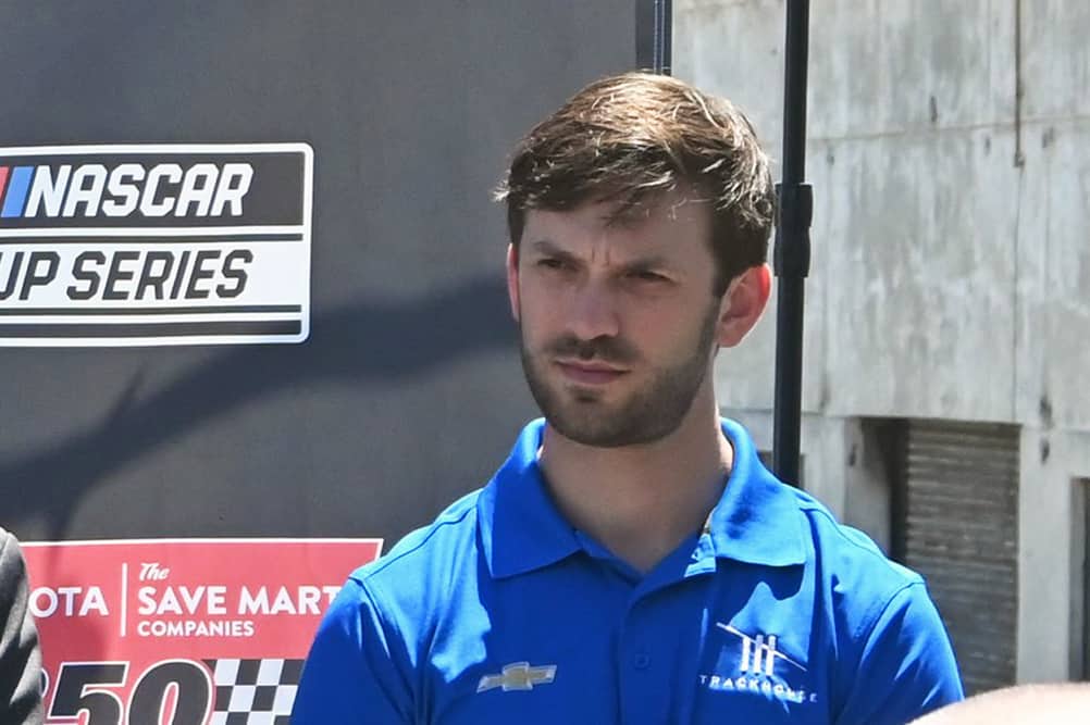Daniel suarez met with media during a press conference in san francisco ahead of the nascar race at sonoma raceway.