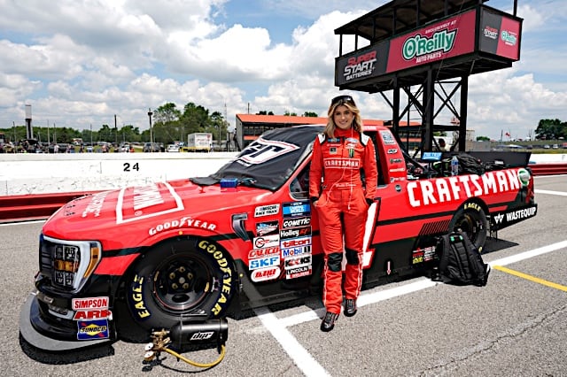 Hailie Deegan scored her first top-10 of the NASCAR Camping World Truck Series season at the Mid-Ohio Sports Car Course with David Gilliland Racing.