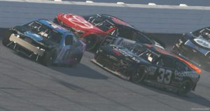 Tyler Foti wins the Elite Racing League Homeplace Beer Co. Daytona 500 without a front bumper on iRacing.