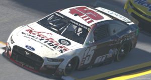 Tyler Foti wins the Elite Racing League Homeplace Beer Co. Daytona 500 without a front bumper on iRacing.