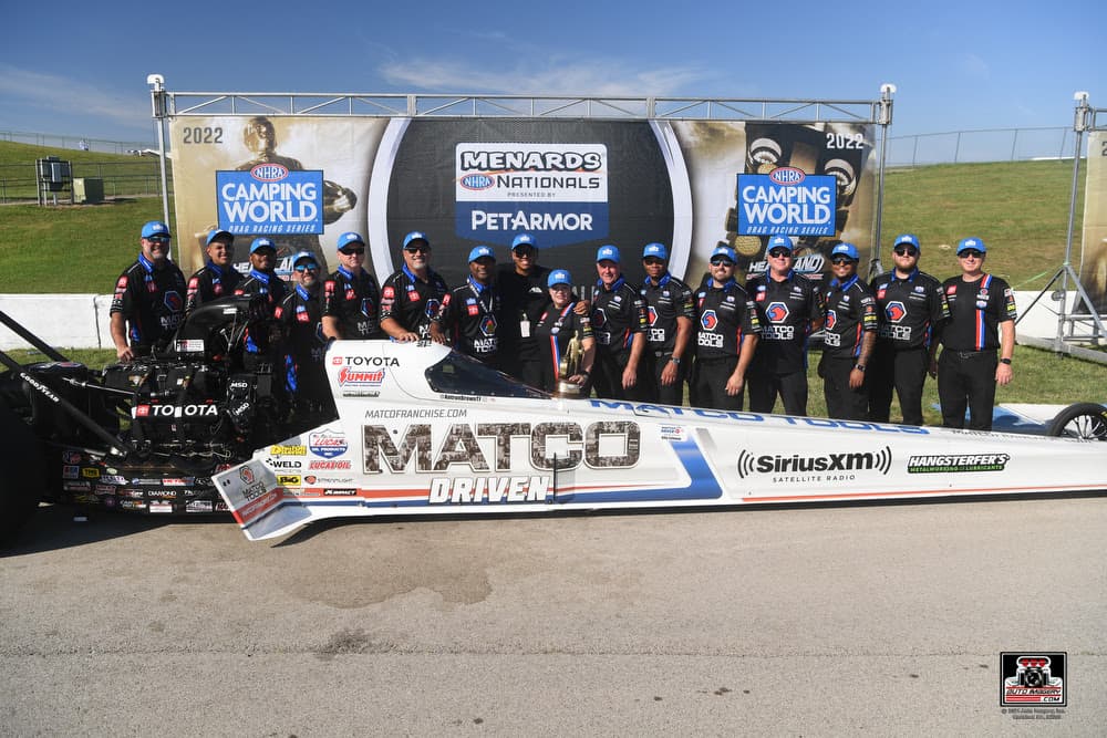 Bob Tasca III, Antron Brown, Joey Gladstone, and Troy Coughlin Jr all picked up wins in the Menards NHRA Nationals at Topeka.