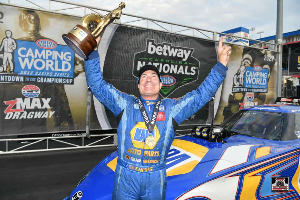 Aaron Stanfield, Antron Brown, and Ron Capps take victories in the NHRA Camping World Drag Racing Series at Charlotte.