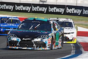 James davison finishes fourth in the drive for the cure 250 at the charlotte motor speedway roval.