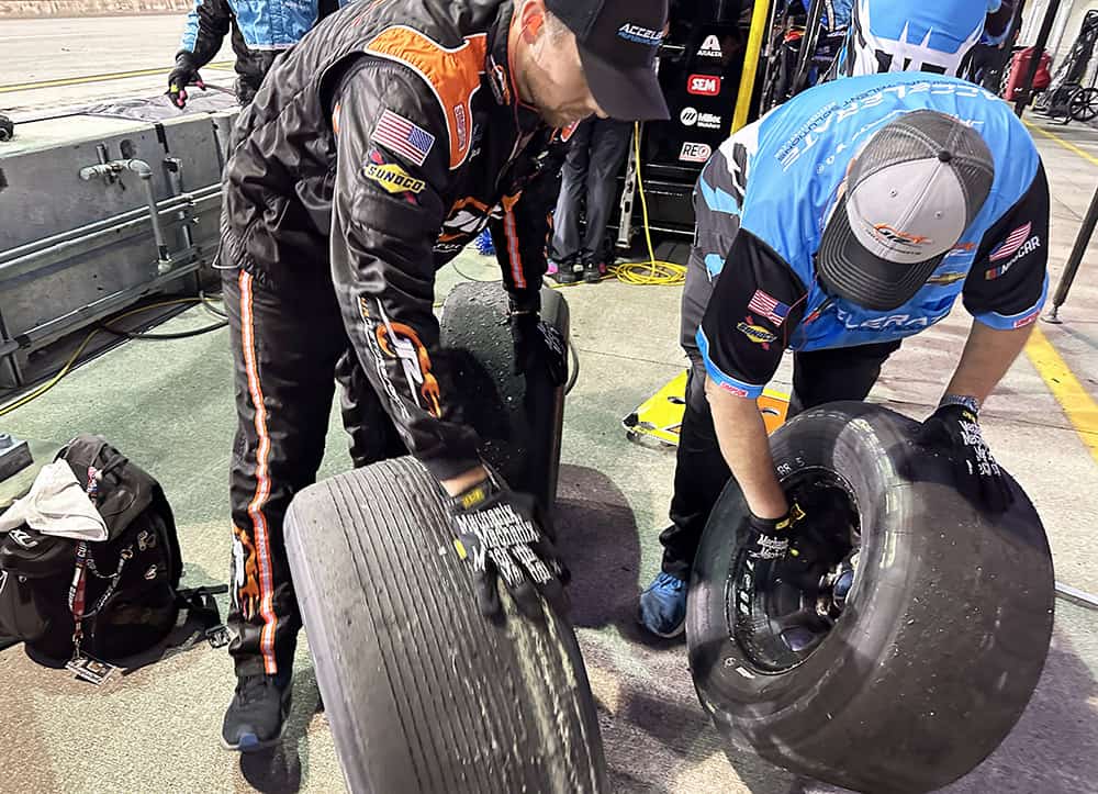 Sam mayer wore his goodyear eagles out trying to get to the front of the field in the contender boats 300. Photo by jerry jordan/kickin' the tires