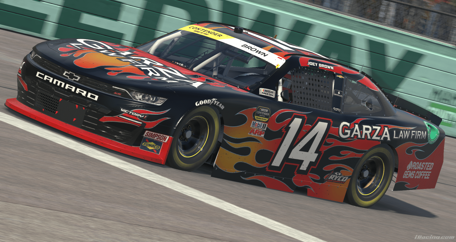 Joey Brown wins the eNASCAR Contender iRacing Series race at Homestead-Miami Speedway.