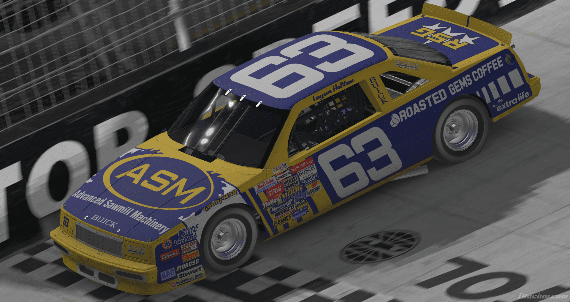 Logan Helton was victorious in a strange and wild Legends of the Future iRacing race at Bristol.