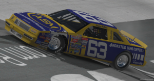 Logan helton was victorious in a strange and wild legends of the future iracing race at bristol.