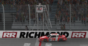 Dylan roberts took the legends of the future win at richmond raceway on iracing after betting on tire strategy.