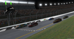 eNASCAR Coca-Cola iRacing Series driver Ryan Doucette wins the Barr Visuals FTF 500 in a photo finish.