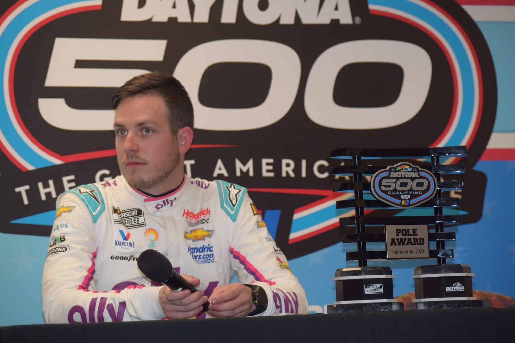 Alex Bowman earned his third Daytona 500 pole award on Wednesday night.
