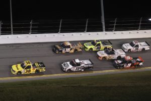 Zane smith (38) leads the field late in friday's nextera energy resources 250.