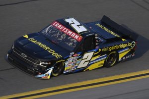 Nick Sanchez at speed at Daytona Int'l Speedway on Thursday.