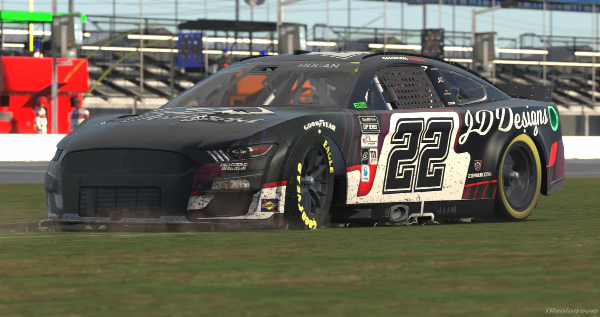 Garrison Hogan survived a wild end to the Elite Racing League's Homeplace Beer Company Daytona 500 to take the victory on iRacing.