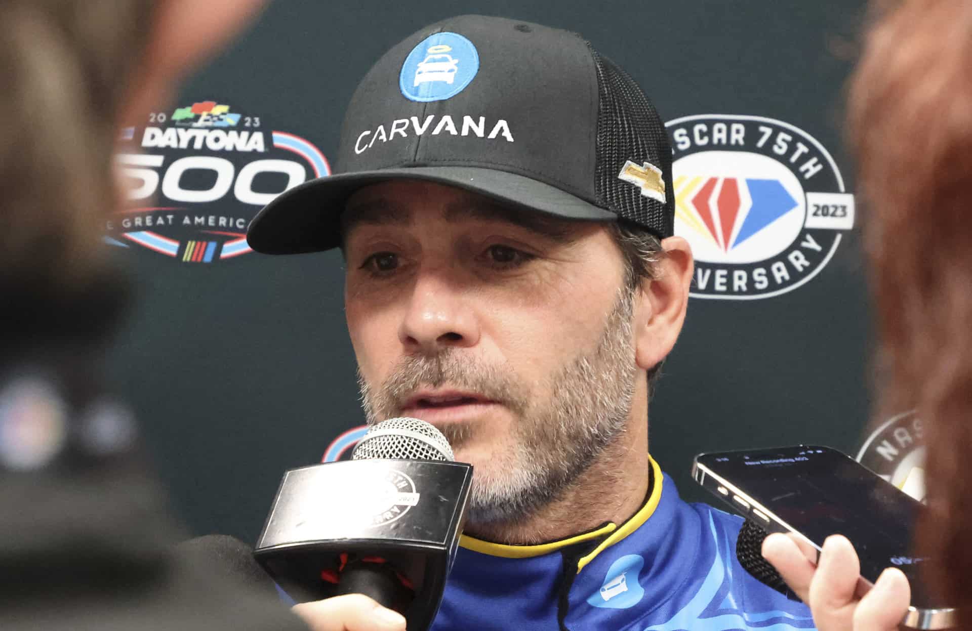 Jimmie Johnson fields questions during Daytona 500 Media Day. Photo by Jerry Jordan/Kickin' the Tires