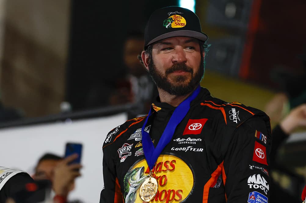 And the gold goes to martin truex jr. Photo by david rosenblum/nkp