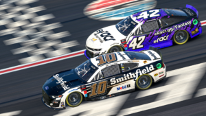 Steven wilson won the first-ever enascar coca-cola iracing series race at the reconfigured atlanta motor speedway.