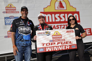 Justin ashley wins back-to-back nhra camping world drag racing series top fuel wins.