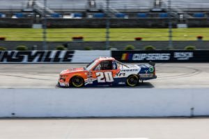 Martinsville speedway marked the nascar oval debut for brad perez in the craftsman truck series' long john silver's 200.