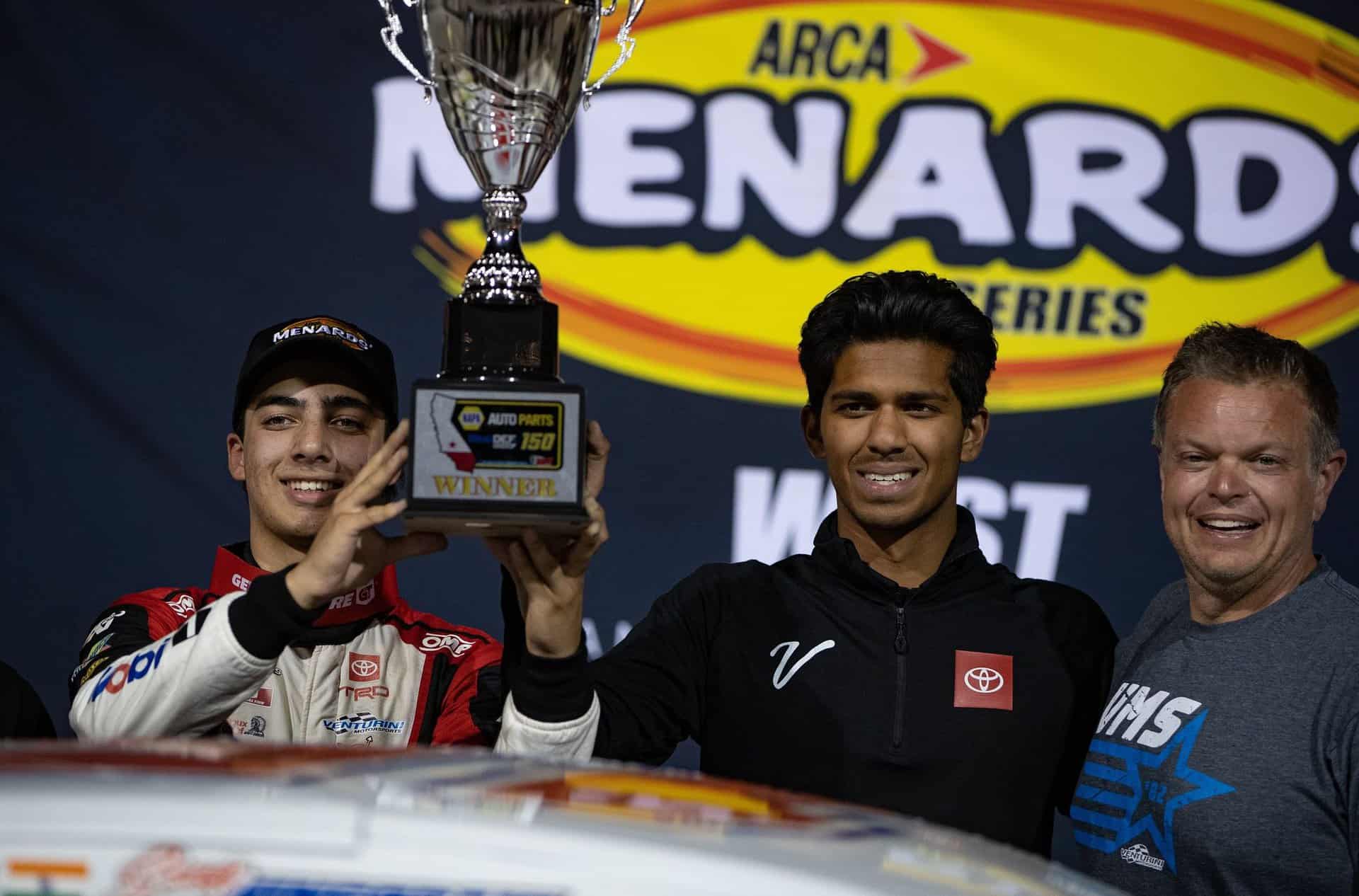 Sean Hingorani scored his second career ARCA Menards Series West race at Kern County Raceway Park.