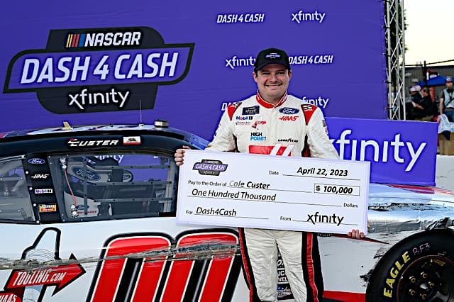 Cole Custer avoided all of the chaos at Talladega Superspeedway to score a top-five and win the NASCAR Xfinity Series Dash 4 Cash bonus.