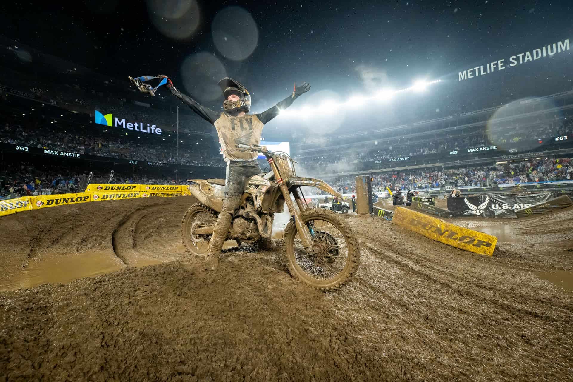 Max Anstie brought back his early-season speed and turned it into an exciting East/West Showdown win inside MetLife Stadium. Photo Credit: Feld Motor Sports, Inc.
