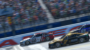 Casey kirwan stole the enascar coca-cola iracing series win from malik ray in a photo finish at talladega superspeedway.