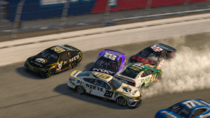 Jr motorsports' michael conti continued a strong "it's been gr8" farewell tour with his 15th career enascar coca-cola iracing series win at las vegas motor speedway.