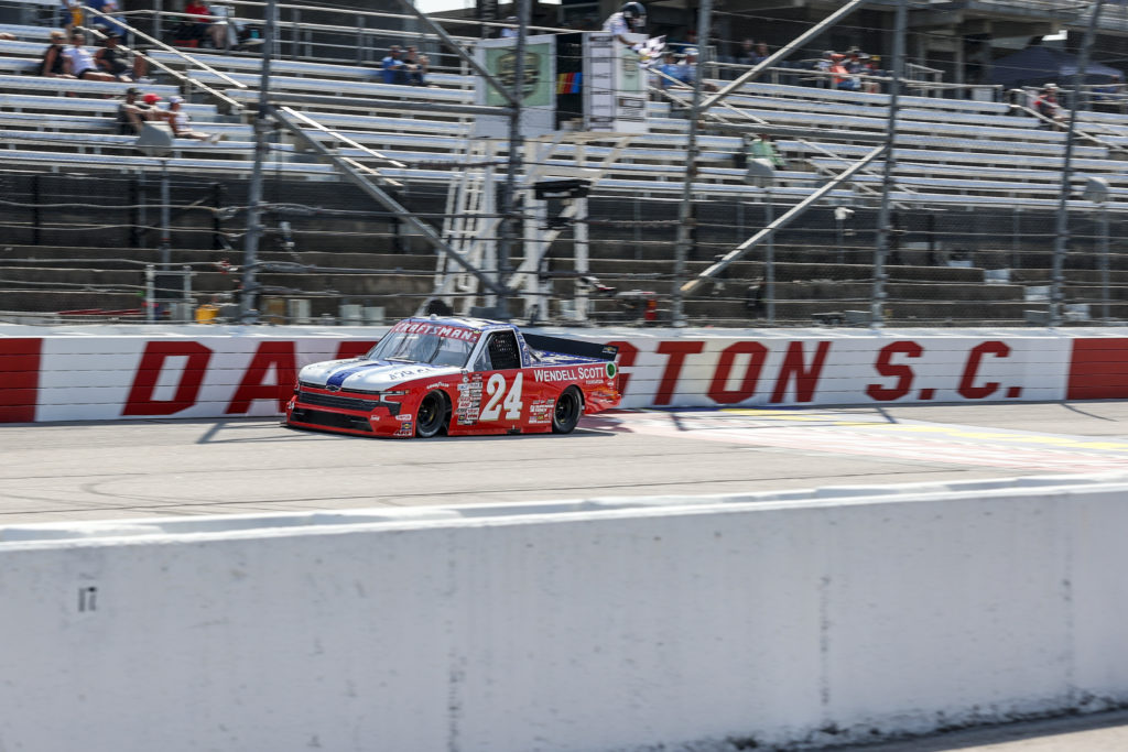 Rajah caruth earned his first career top-10 finish in nascar competition in the craftsman truck series at darlington raceway.