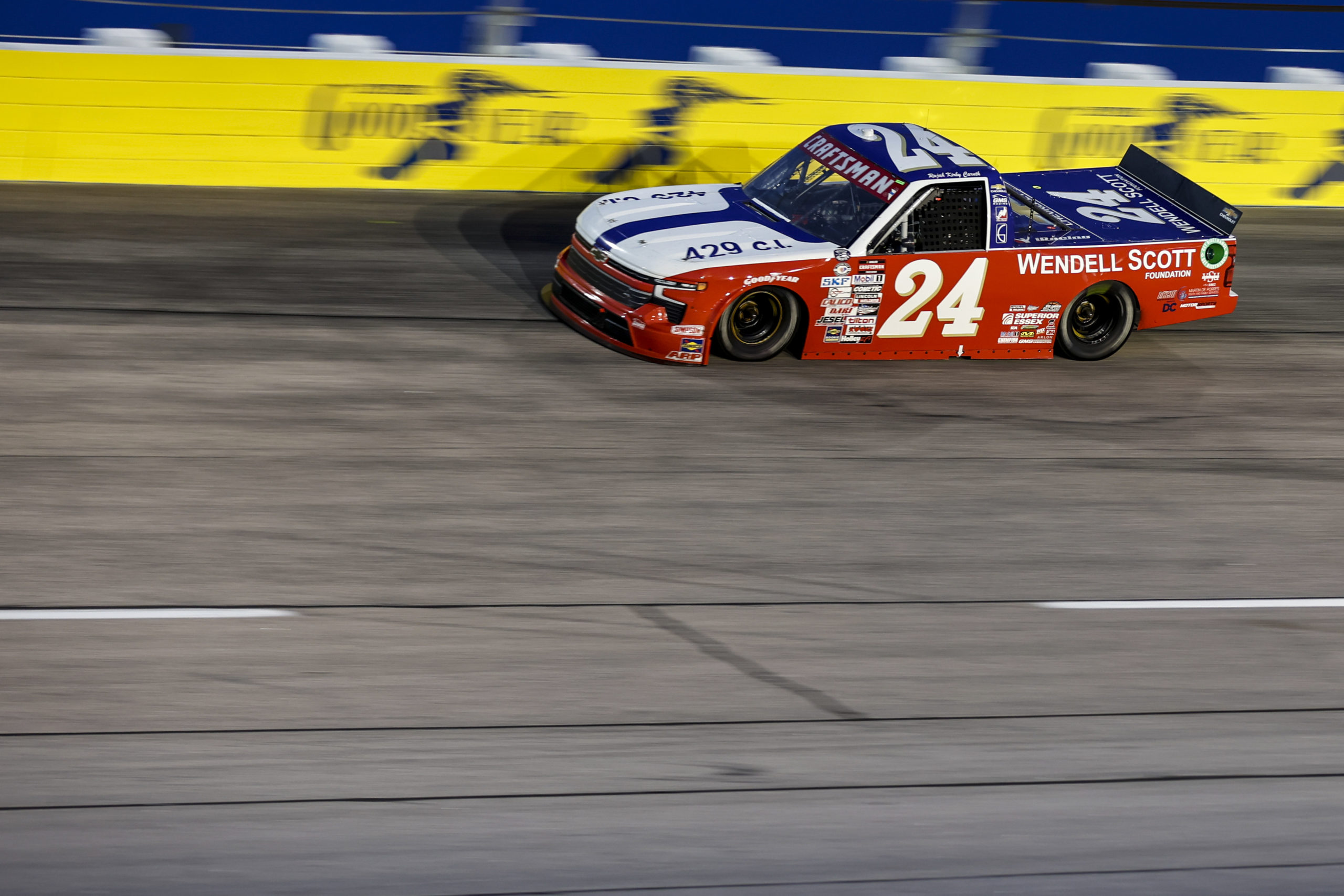 Rajah Caruth earned his first career top-10 finish in NASCAR competition in the Craftsman Truck Series at Darlington Raceway.
