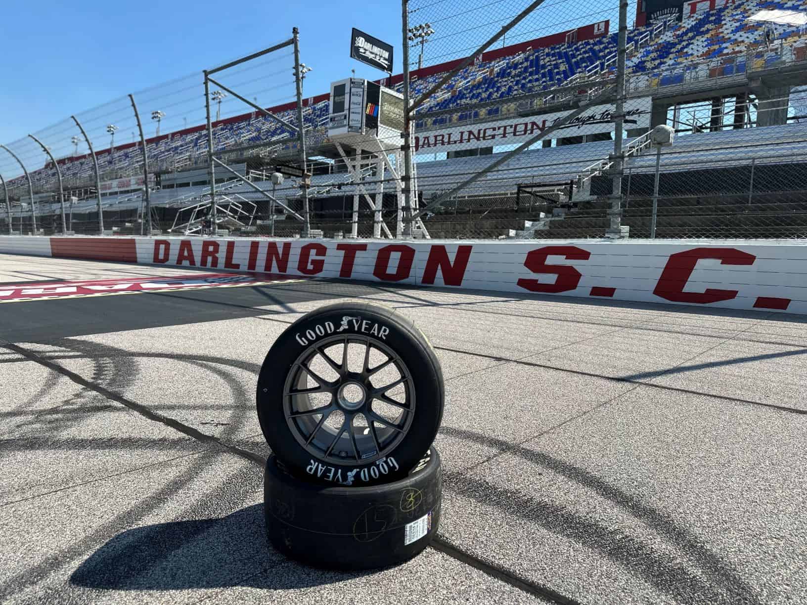 Goodyear celebrates their 125th Anniversary during NASCAR's Throwback Weekend.