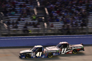 Bayley currey had a career night in the nascar craftsman truck series race at nashville superspeedway as he score a top-five finish.
