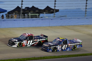 Bayley currey had a career night in the nascar craftsman truck series race at nashville superspeedway as he score a top-five finish.