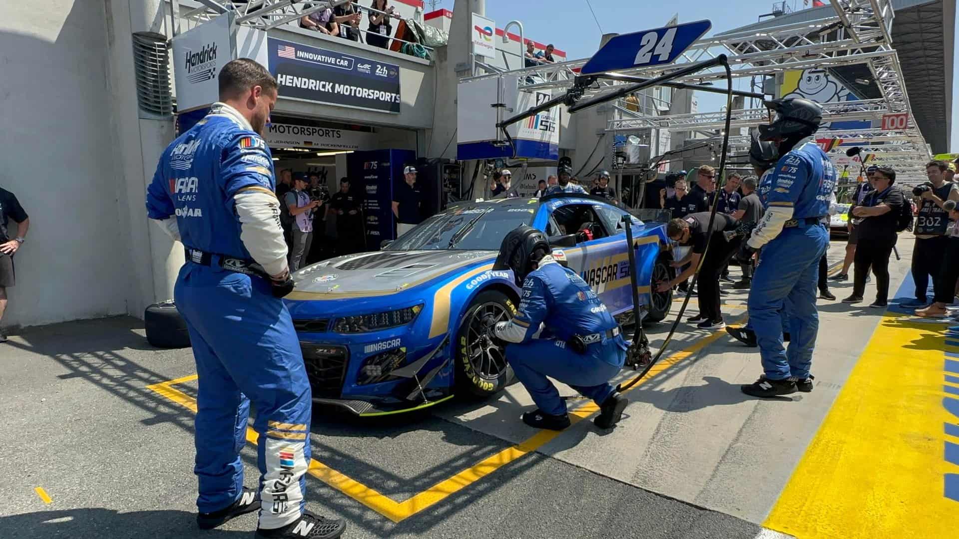 The Hendrick Motorsports fielded NASCAR Garage 56 car won the 24 Hours of Le Mans pit crew competition.