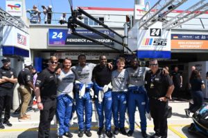 The hendrick motorsports fielded nascar garage 56 car won the 24 hours of le mans pit crew competition.