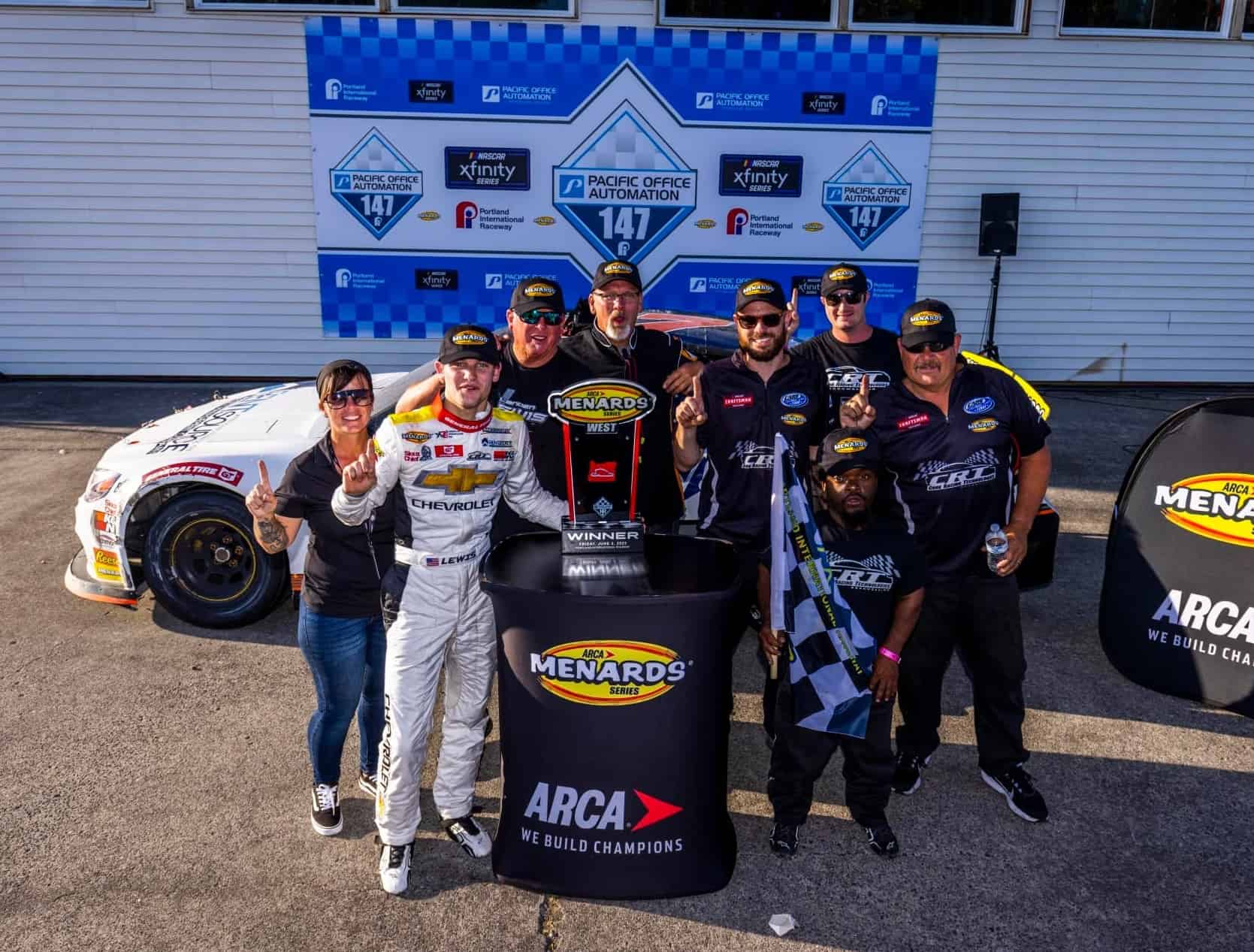 Landen Lewis finally breaks his runner-up jinx and scored the victory in the ARCA Menards Series West Portland 112.