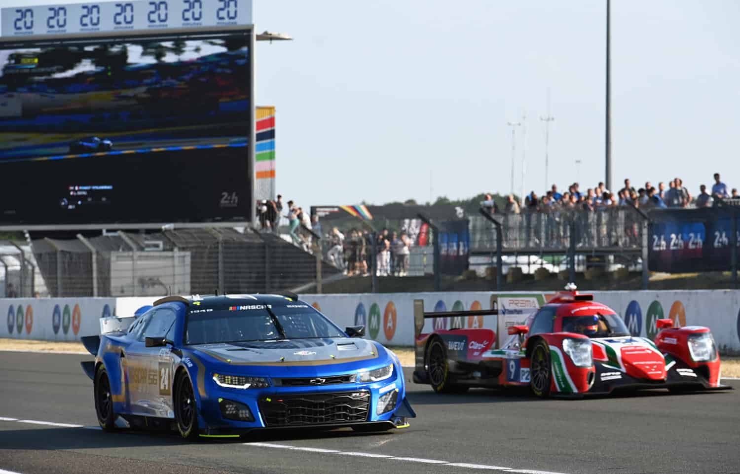 NASCAR's Garage 56 entry on the track during practice for the 24 Hours of Le Mans. Photo by Jerry Jordan/Kickin' the Tires