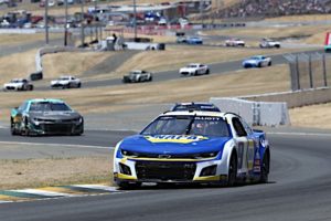 Chase Elliott's return from a one-week suspension resulted in a top-five finish in the NASCAR Cup Series race at Sonoma Raceway.