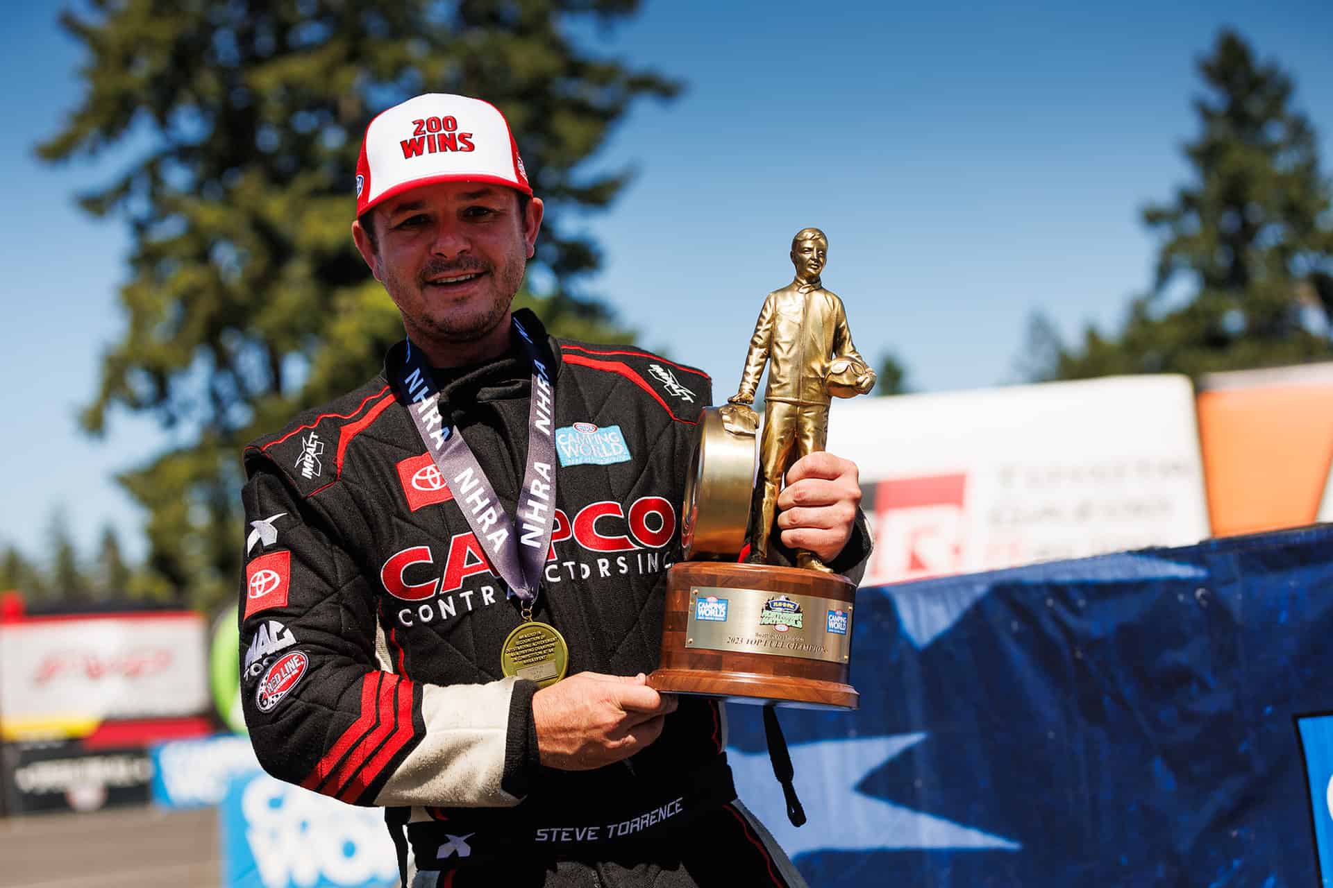Steve Torrence ended his winless drought by winning in NHRA Top Fuel at the Flav-R-Pac Northwest Nationals in Seattle.