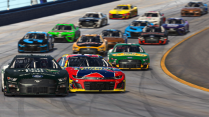Jimmy mullis wrecked garrett lowe to take the enascar coca-cola iracing series win at nashville superspeedway in controversial fashion.