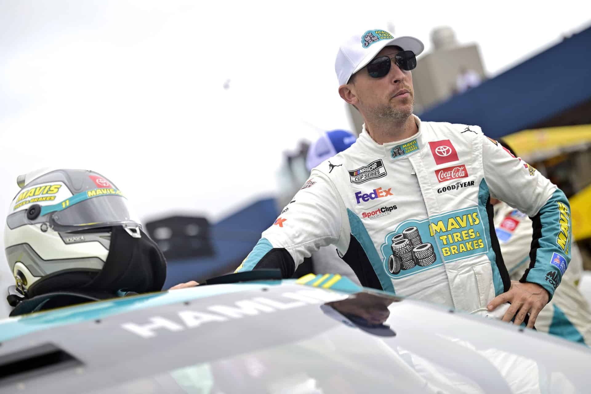 Joe Gibbs Racing's Denny Hamlin rebounded from stalling his Toyota Camry on pit road to score a top-five finish in the NASCAR Cup Series at Michigan International Speedway.