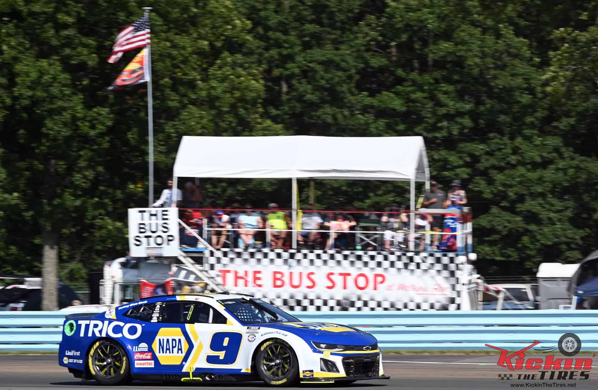 Chase Elliott ran out of fuel in "The Bus Stop" area of the track last week at Watkin's Glen International. Photo by Jerry Jordan/Kickin' the Tires